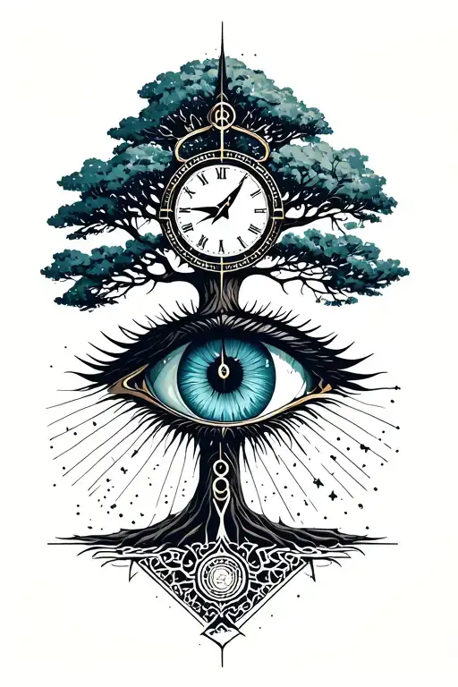 Clock Compass Eye Key Tree Planet Son