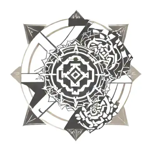 Throat Chakra Symbol Surrounded With Swastik Symbol