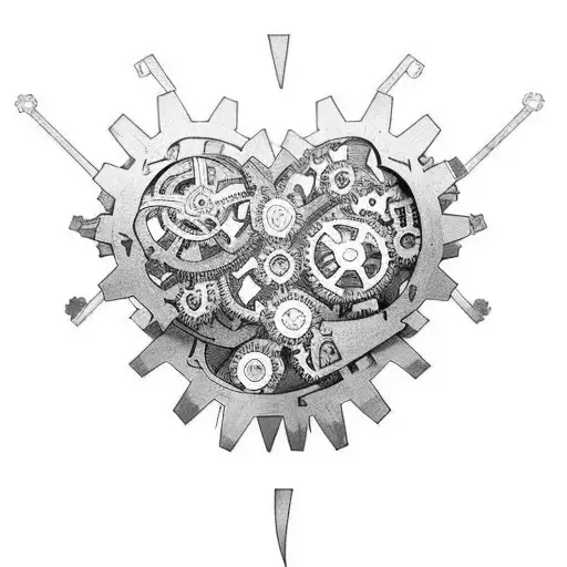 A Shattered Heart With Gears And Mechanisms Symbolizing Resilience And Strength