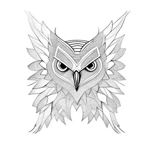 Chest Owl Big Wings Patterns Around