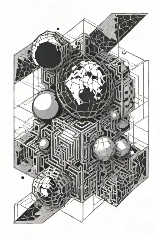 A Planet Within A Cube With Bars