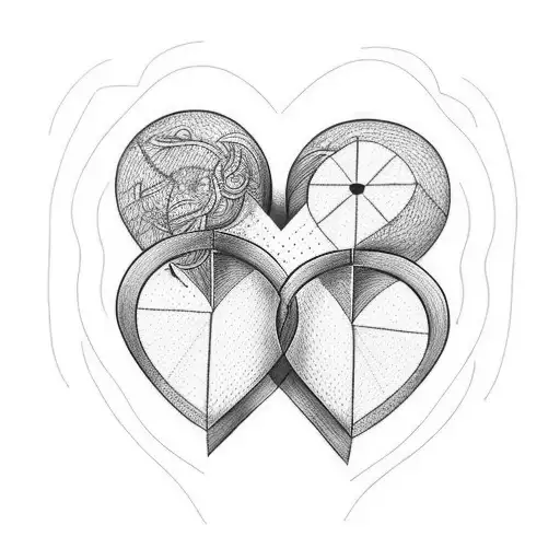 A Minimalist Tattoo Design Of A Heart With The Initials Of Your Husband And Daughter Intertwined