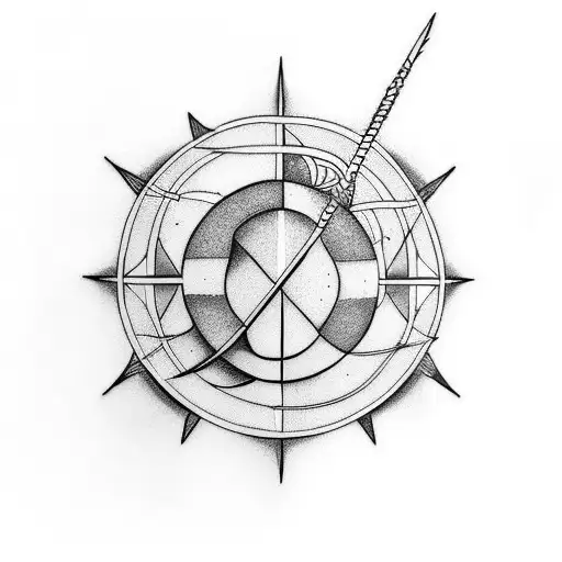 Minimalist Tattoo Mixing Sagittarius And Pisces