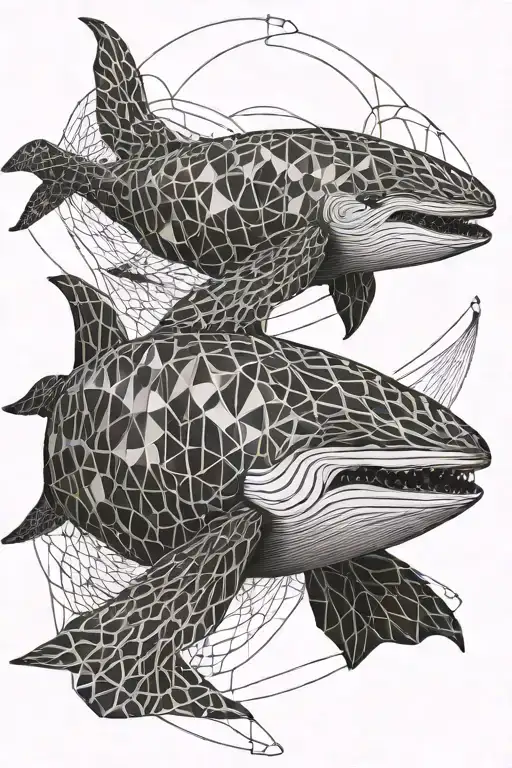 Black And White Humpback Whale Swimming