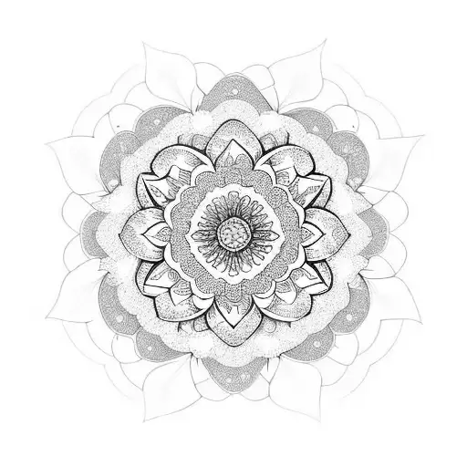 Lots Of Different Flower Species With Mandala Background