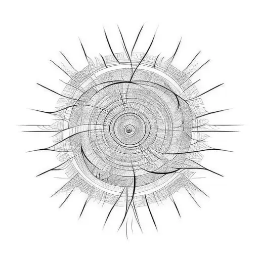 Spiral With Squiggly Lines Outside The Spiral Like A Sun