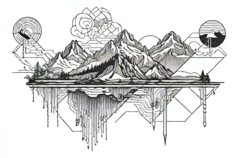Mountain Landscape Chain With Island Landscape