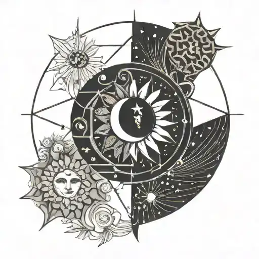 Sun And Moon Together Symbolizing