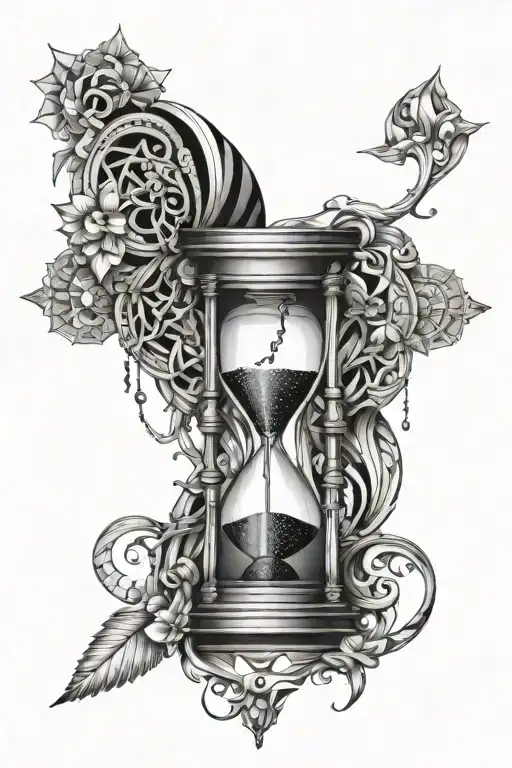 Hourglass With Dark Patterned Tenticles