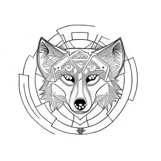 Vegvisir And Wolf