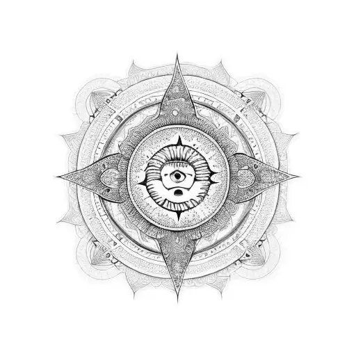 Mandala Yin Yang Sun Stars Cross Paisley Sleeve