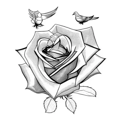 Rose With Doves