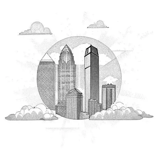 Tampa Skyline Buildings In A Line