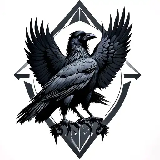 Black Raven In The Supernatural Style
