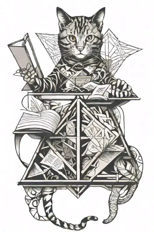 Reading Book Cat Harry Potter Deathly Hallows