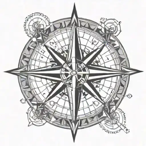 Compass Rose And Written