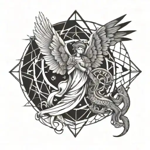 Guardian Angel Watching Dragons Flying