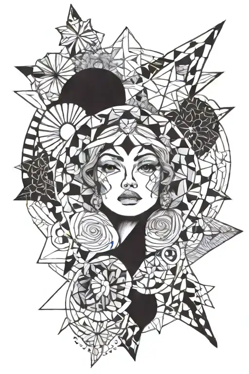 A Girl Who Is More Glorious Than Sun Tattoo Design