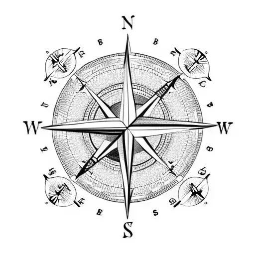 Compass With Trident