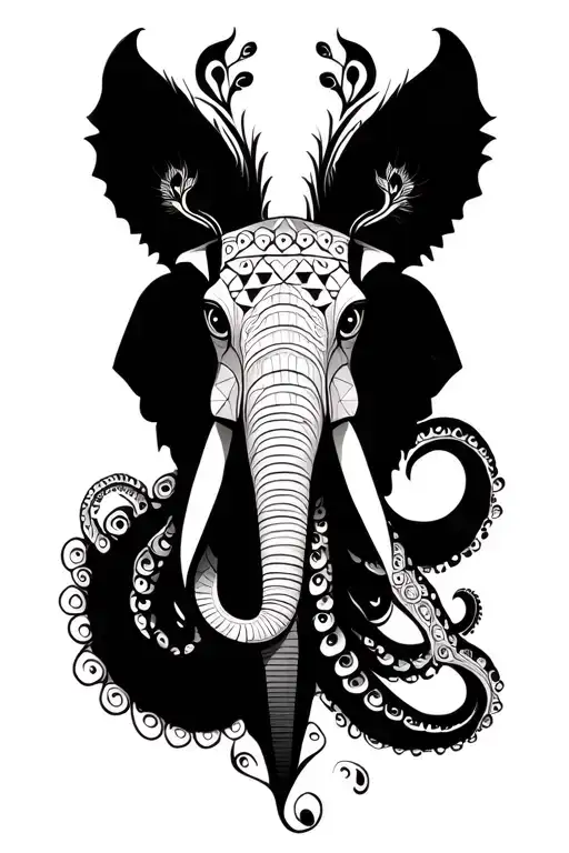 Peacock Elephant And Octopus