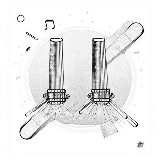 Musical Atmosphere Drumsticks Guitar