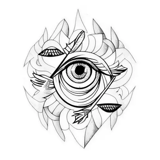 Feathers With Eye And Black Dot