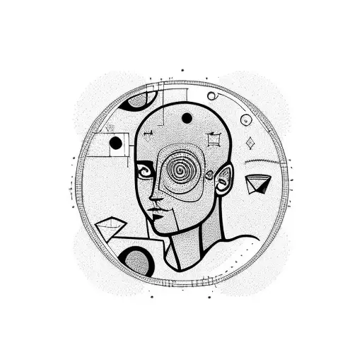 A Person Inside Of Circle But His Head Outside Of Circle