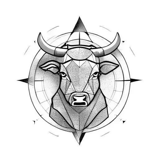 Bull Head With Compass