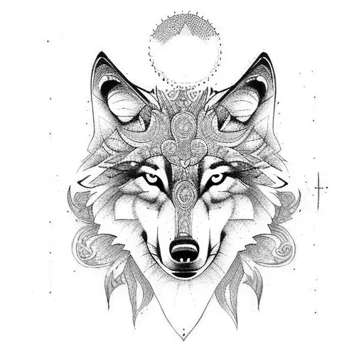 Wolf With Mandala