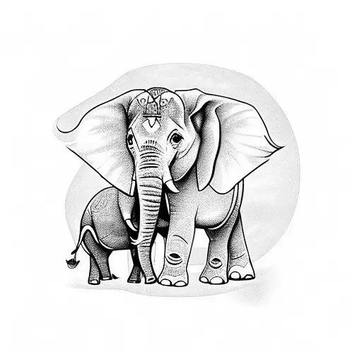 Elephant Whith Orchids