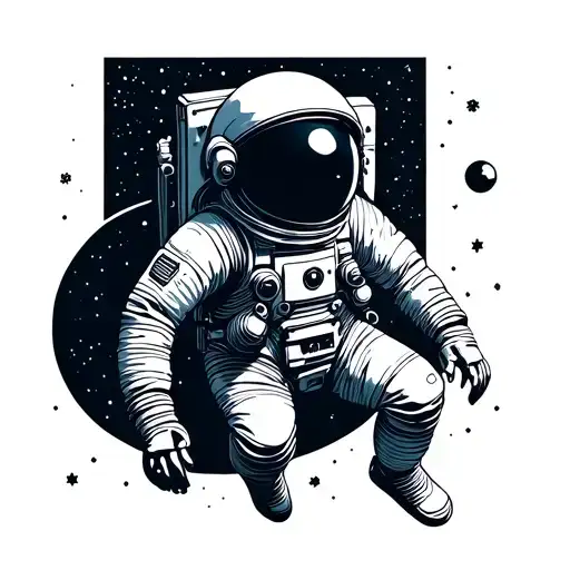 Astronaut Floating In Space Elements