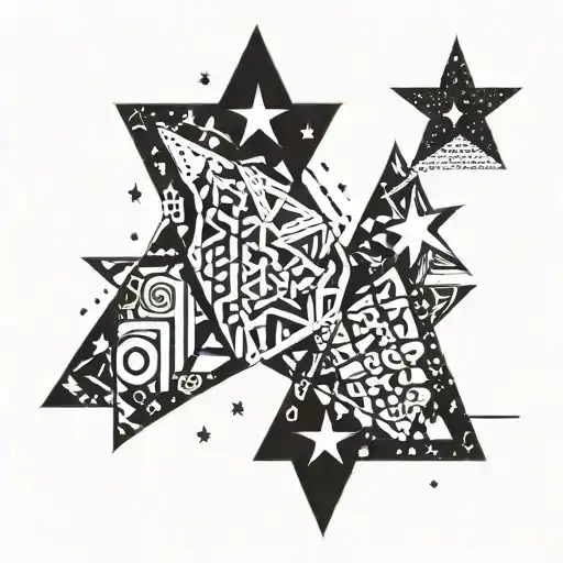 Sideways Number 8 Surrounded By Black Stars