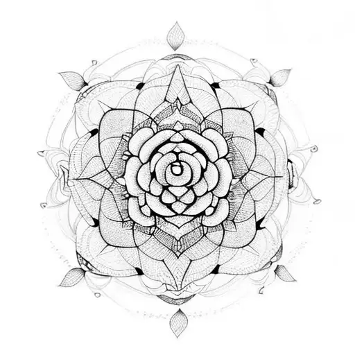 Crane Rose Mandala