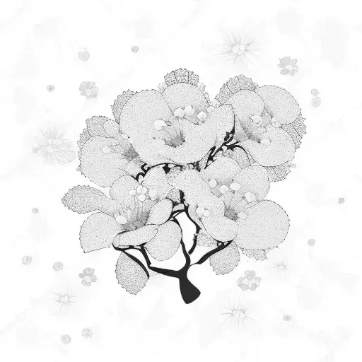 Cherry Blossom Flowers Pattern Background