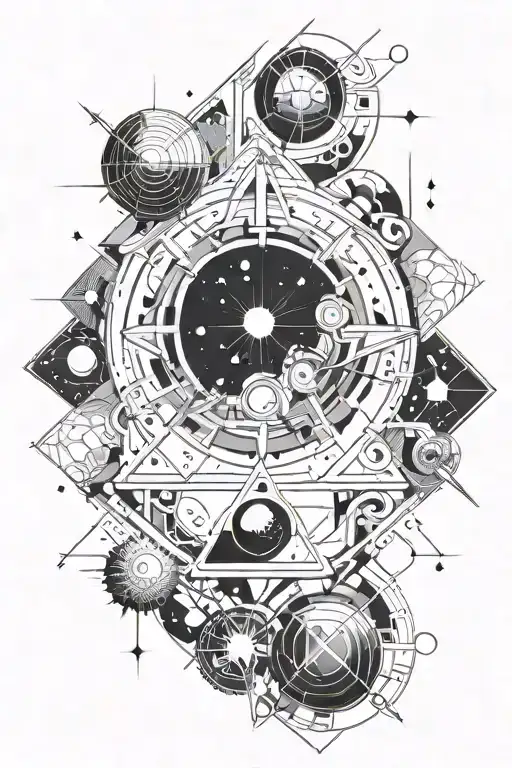 Space Themed Concept Tattoo With Words Written