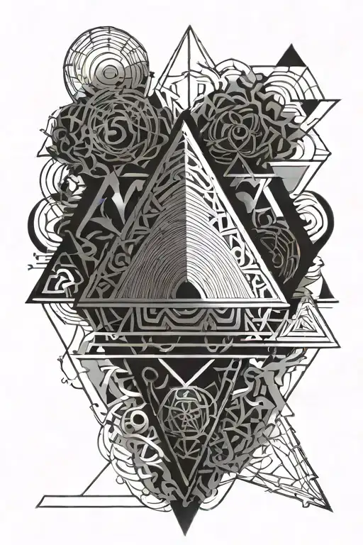 Triangle Shaped Sigilism Dark Ancient Goth Shadows