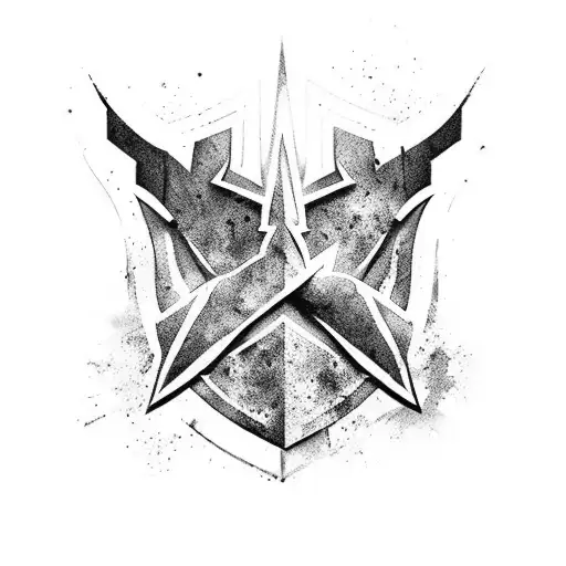 Assasins Creed Logo Letter A In Black And Red Colors With Aquarela Style