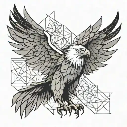 A Small Eagle With His Wings Raised