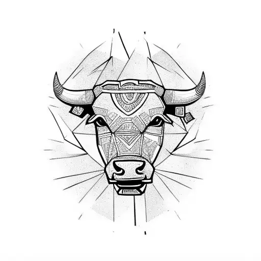 Bull Logo Graffiti Style Simple Neck