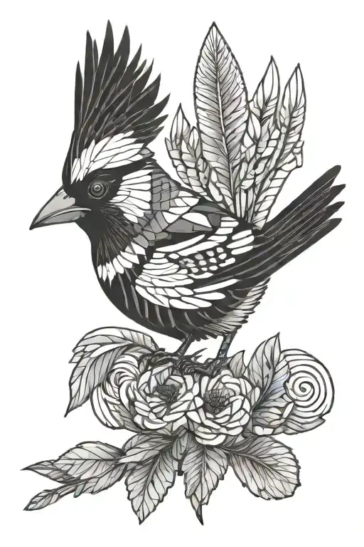 Beanie From Carie's Beanies 4 Brain Cancer With Image Of A Magpie From Collingwood Football Club