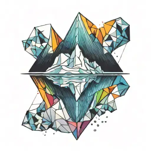 Iceberg With Rainbow Colors Underwater