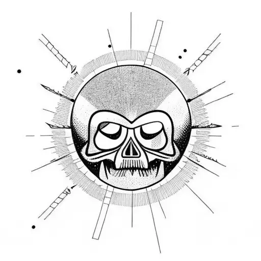 Solar System With Skull And Raven