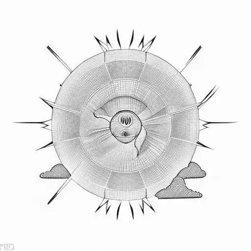 3D Sunrise In Distance