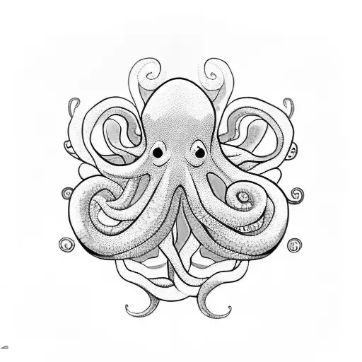 Cartoon Octopus With S In The Tenticals