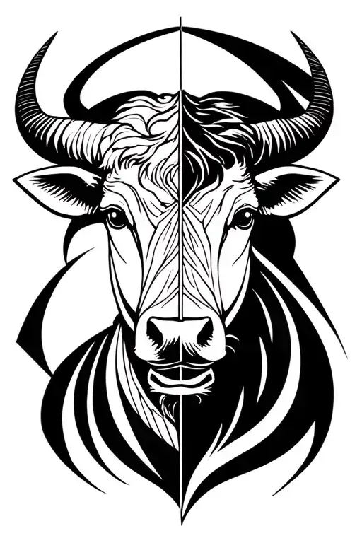 Half Ox And Half Sagittarius Sign Intertwined