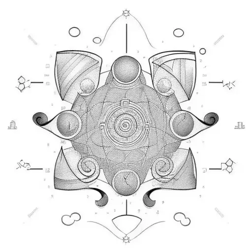 A Tattoo Of A Coffee Cup With Mathematical Equations Forming The Steam