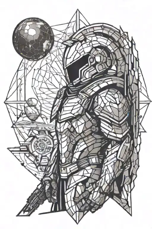 Spartan Looking At Alien Planet