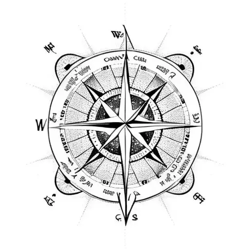 Compass With Flowers And The Cancer Zodiac Constellation