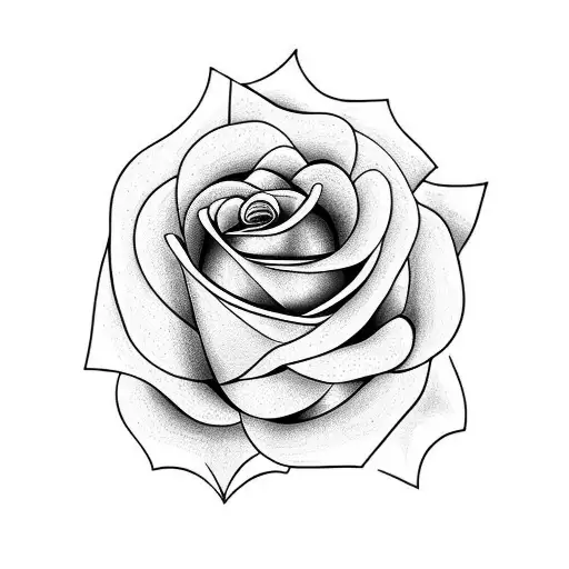 Rose With Stem And A Leaf