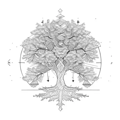 A Mechanical Tree With Dates In Its Roots